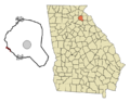 Banks County Georgia Incorporated and Unincorporated areas Gillsville Highlighted