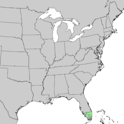 Distribución natural en Estados Unidos (sur de Florida).