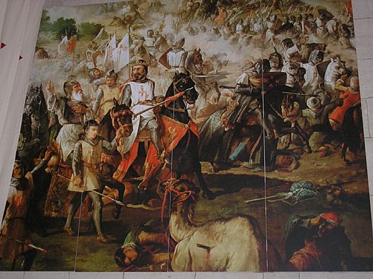 Archivo:Escenas de la Reconquista por las Ordenes Militares. Spanish Reconquest . Monasterio de Ucles.Cuenca .España.