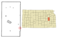 Lyon County Kansas Incorporated and Unincorporated areas Hartford Highlighted