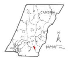 Map of Beaverdale-Lloydell, Cambria County, Pennsylvania Highlighted.png