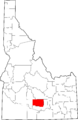 Map of Idaho highlighting Lincoln County