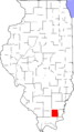 Map of Illinois highlighting Saline County