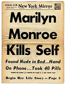 Archivo:New York Mirror Front Page of August 6, 1962