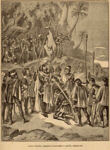Nuno Tristão, knighting Antão Gonçalves - História de Portugal, popular e ilustrada.jpg