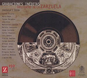 Archivo:Portada del CD "Grabaciones Inéditas del Teatro de La Zarzuela"