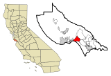 Santa Cruz County California Incorporated and Unincorporated areas Aptos Highlighted.svg