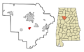 Walker County Alabama Incorporated and Unincorporated areas Parrish Highlighted
