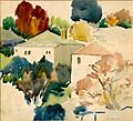 Watercolour sketch by John Weeks, circa 1950