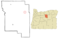 Wheeler County Oregon Incorporated and Unincorporated areas Spray Highlighted