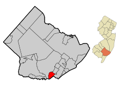 Atlantic County New Jersey Incorporated and Unincorporated areas Somers Point Highlighted.svg