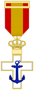 Cross of the Naval Merit (Spain) - White Decoration.svg