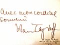 Dédicace de Haroun Tazieff à l'auteur