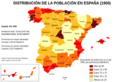 Densidades de población en España (1900)