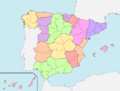 España - División provincial y regional de 1833