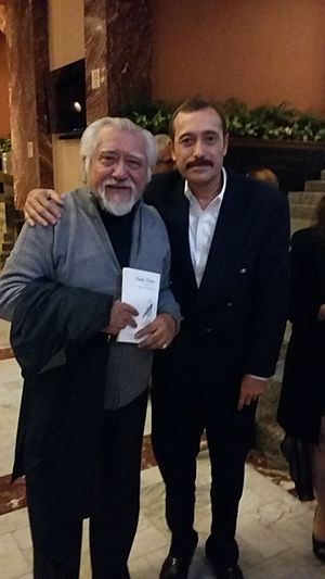 Archivo:José González Gálvez y el escritor Agustín Monsreal