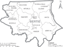 Archivo:Map of Bertie County North Carolina With Municipal and Township Labels