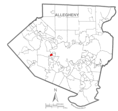 Map of Thornburg, Allegheny County, Pennsylvania Highlighted.png