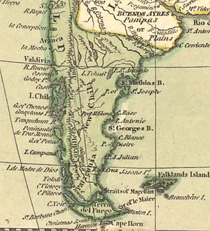 Archivo:Patagonia, New Chili in 1808 - Laurie & Whittle (cropped)