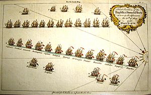 Archivo:Position des flottes francaises et anglaises bataille de Minorque 1756