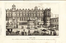 Archivo:Siglo XVIII. Vista del palacio Nacional de México