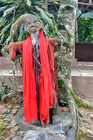 Statue of Ogun shrine at the Sacred Grove Of Oshun.jpg