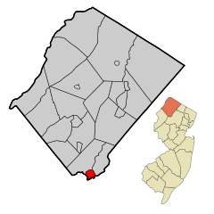 Sussex County New Jersey Incorporated and Unincorporated areas Stanhope Highlighted.svg