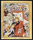 Umurrud Shah Takes Refuge in the Mountains, ca. 1570.