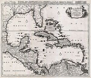Archivo:1696 Danckerts Map of Florida, the West Indies, and the Caribbean - Geographicus - WestIndies-dankerts-1696