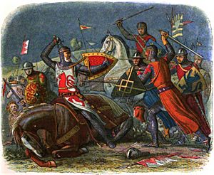 Archivo:A Chronicle of England - Page 251 - Death of de Montfort