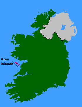 Localización de las islas respecto a Irlanda