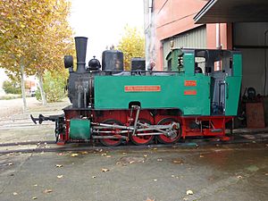Archivo:Arganda del Rey, La Poveda, locomotora de vapor Áliva, construida por Orenstein & Koppel en 1926, Tren de Arganda, Madrid, España