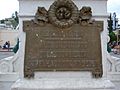 Close up of the Monument to the Citizens of Nogales, Sonora, who participated in the Battle of August 27, 1918