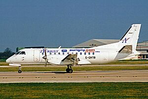 Archivo:G-GNTB 5 Saab SF.340A Aurigny MAN 12APR03 (8371856523)