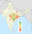 Gondi tribe percent by districts 2011 census