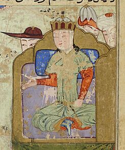 Möngke enthroned. Tarikh-i Jahangushay-i Juvaini, 1438, Shiraz.jpg