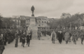 Manuel Azaña (13-11-1937) en la Plaza de Cervantes de Alcalá de Henares