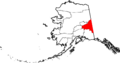 Map of Alaska highlighting Southeast Fairbanks Census Area