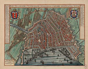 Archivo:Map of Amsterdam - Amstelodami Celeberrimi Hollandiae Emporii Delineatio Nova (J.Blaeu, 1649)