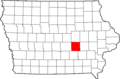 Map of Iowa highlighting Poweshiek County