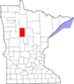 Map of Minnesota highlighting Hubbard County