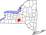 Map of New York highlighting Tompkins County.svg