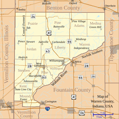 Archivo:Map of Warren County, Indiana