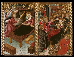 Archivo:Master of Riglos - Annunciation of the Death and Dormition of the Virgin - Google Art Project