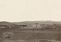 Mexican town of Cubero, New Mexico, Western Outpost on 35th Parallel, 935 miles west of Missouri River. (Boston Public Library) (cropped).jpg