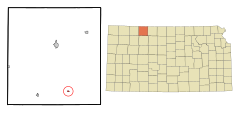 Norton County Kansas Incorporated and Unincorporated areas Edmond Highlighted.svg
