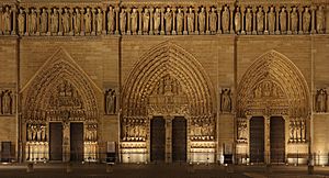Archivo:Notre Dame Paris front facade lower