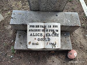 Archivo:Placa en recuerdo de Alice Bache Gould en el cementerio Británico de Madrid