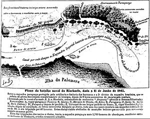 Archivo:Plano da batalha naval do Riachuelo, dada a 11 de Junho de 1865