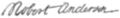 Signature of general Robert Anderson (1805–1871)
